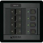 120V AC breaker panel for appliances and electronics.