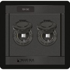 Dual 12V DC outlets with covers, Blue Sea Systems