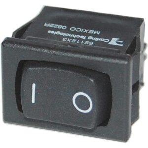 Black rocker switch with on-off symbols.