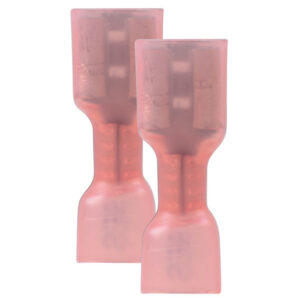 Two pink insulated quick disconnect terminals.