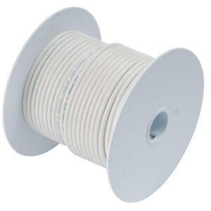 White electrical wire spool for wiring projects.