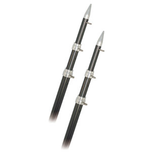 Two lightning rods with pointed tips