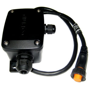 Black electric junction box with connector cable