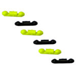 Yellow and black bumpers on white background.