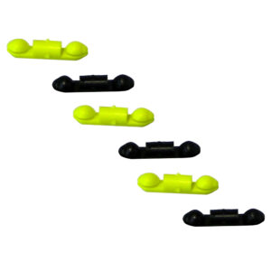 Yellow and black bumpers on white background.