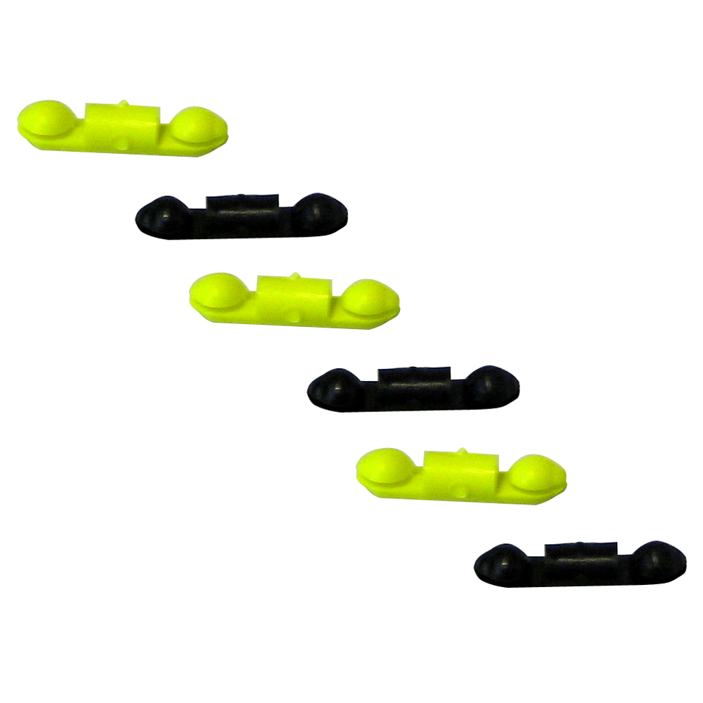 Yellow and black bumpers on white background.
