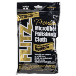 Flitz microfiber polishing cloth packaging.