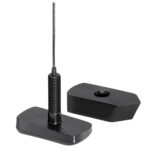 Black plastic antennas on white background.