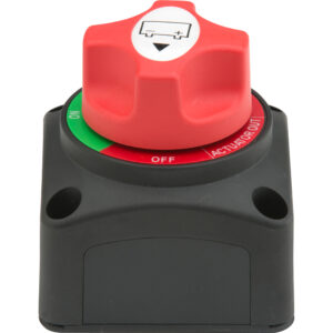 Red battery switch with on-off positions