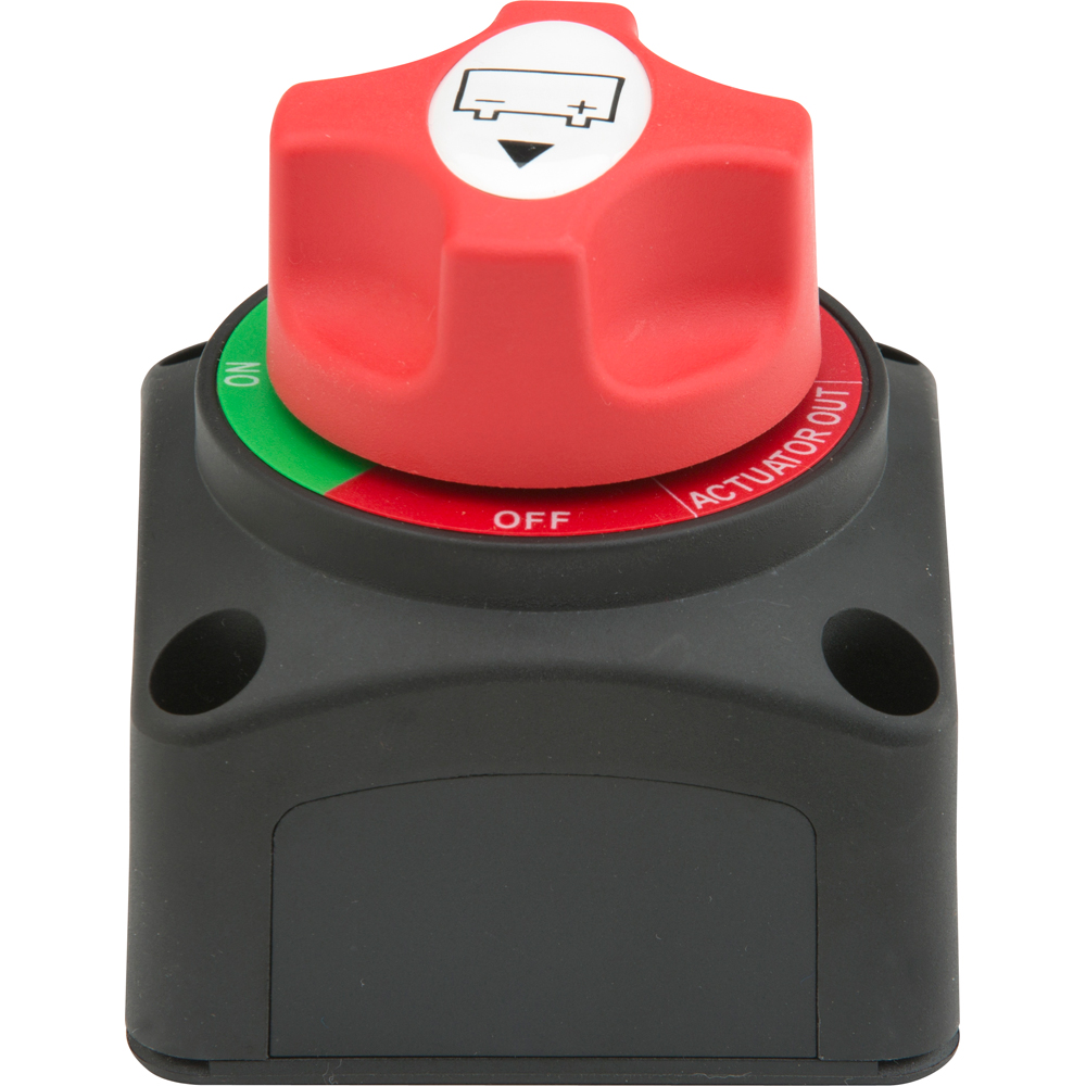 Red battery switch with on-off positions