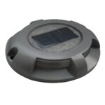Round solar-powered LED road light