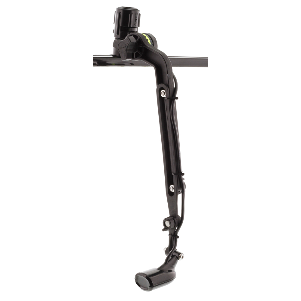 Black adjustable bicycle kickstand for rear wheel