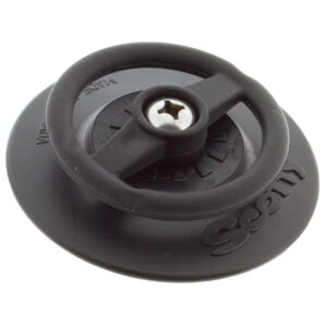 Black suction cup with metal screw center