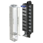 Blue Sea fuse block with clear cover.