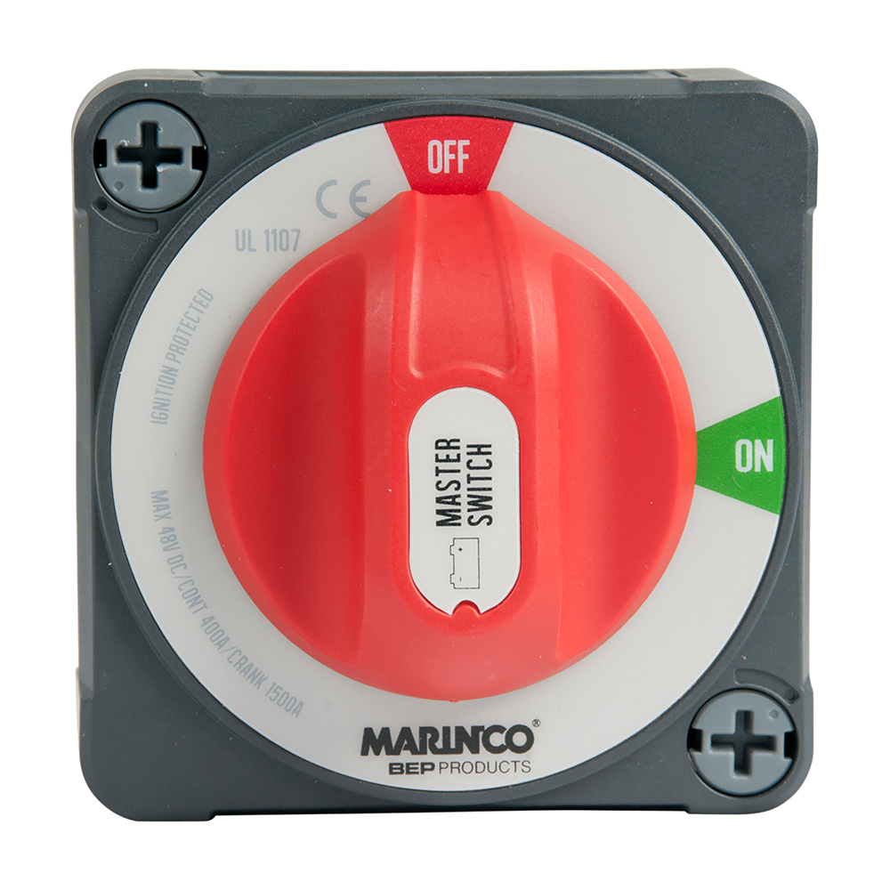 Red master switch, off and on positions.