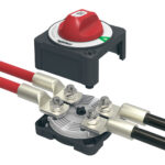 Marine battery disconnect switch with red knob