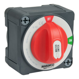 Red master switch, off and on positions.