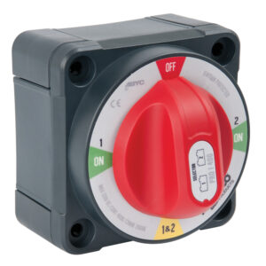 Red rotary switch for electrical circuits