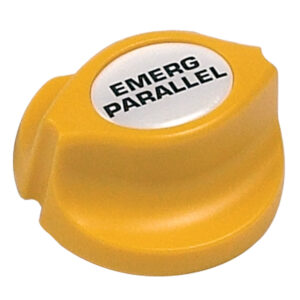 Yellow emergency switch labeled 'EMERG PARALLEL'
