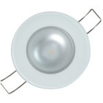 Round recessed ceiling light fixture top view.