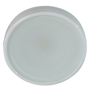 White round container lid top view