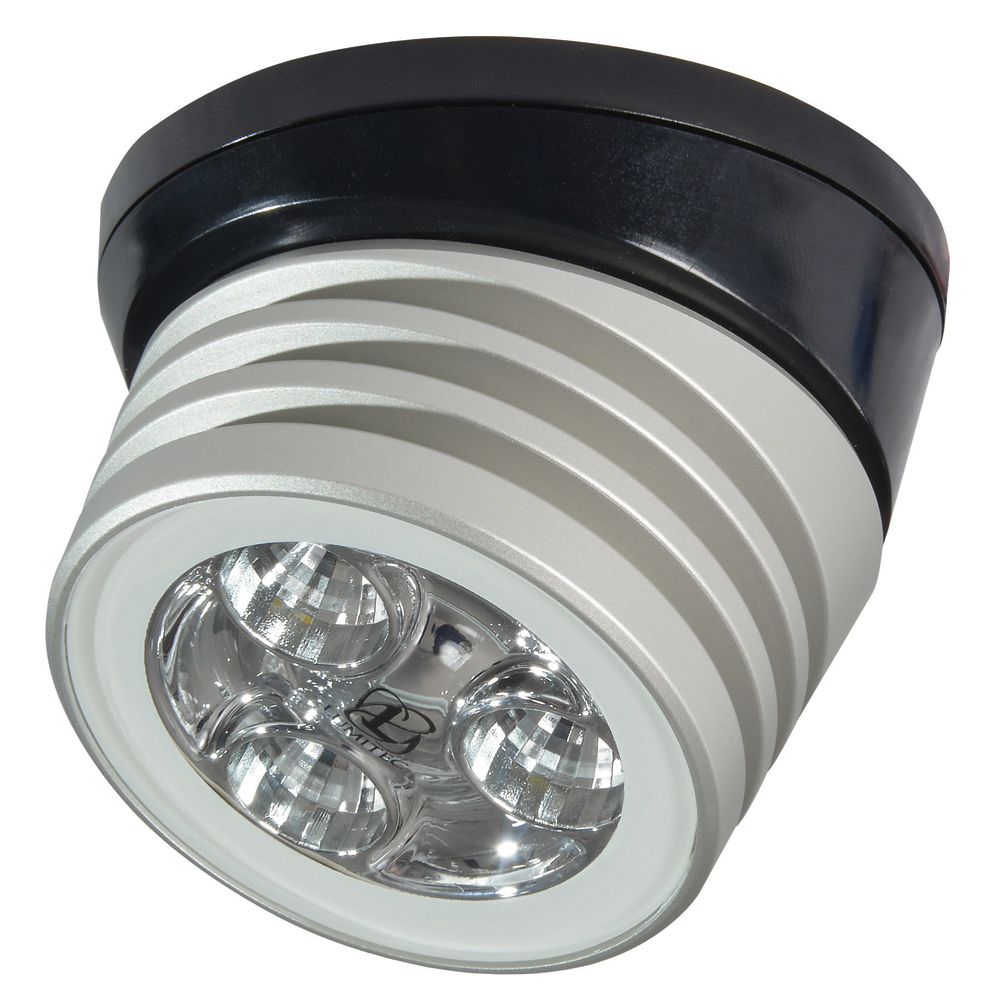 Ceiling-mounted LED light fixture on white background.