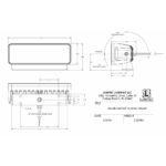 Technical drawing of Maxillume h60 Trunnion Mount light