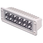 Rectangular LED light with multiple lenses, white casing.