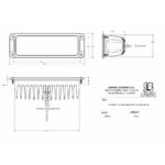 Technical diagram of a flush mount light.