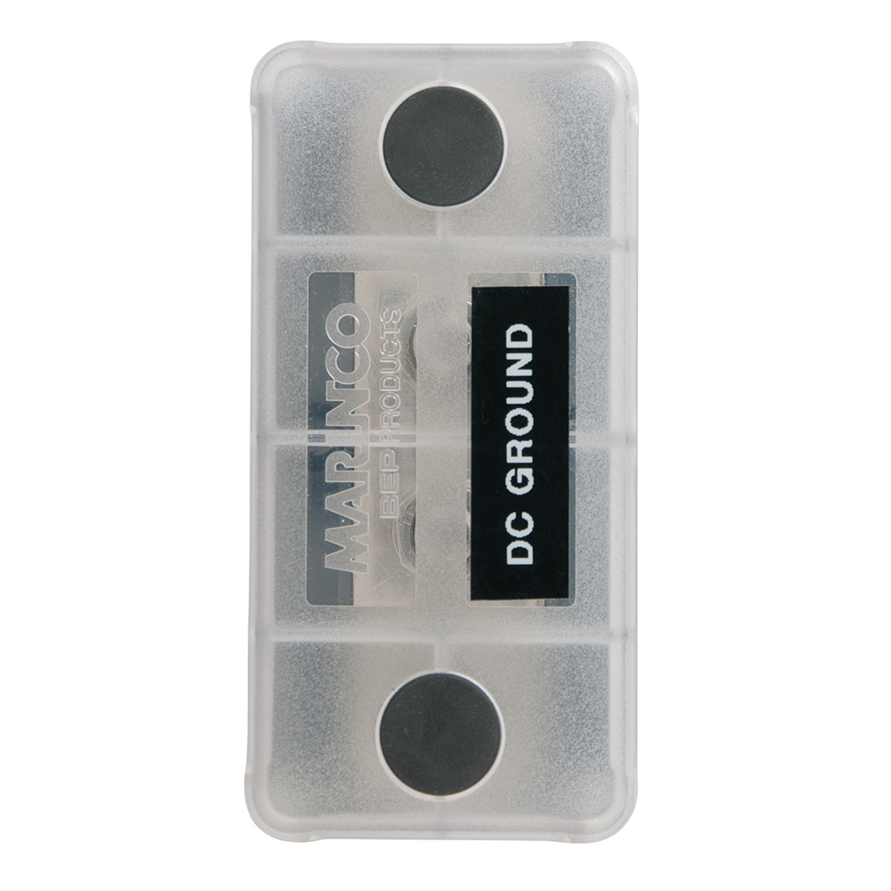 DC ground busbar cover by Marinco.