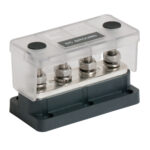 DC grounding block with transparent cover