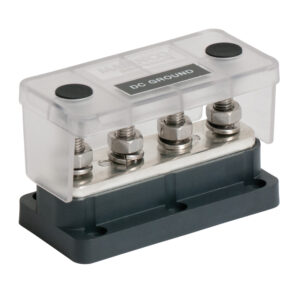 DC grounding block with transparent cover