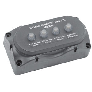 24-hour essential circuits module with bilge pump controls.