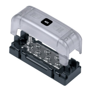 Marine fuse block with plastic cover