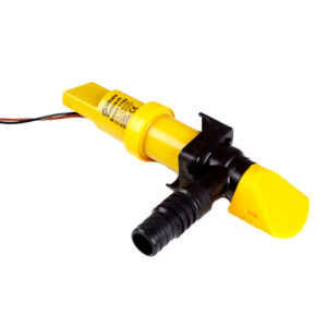 Yellow and black marine bilge pump