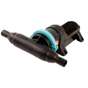 Black water pump with blue connector
