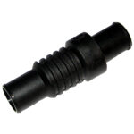 Black plastic pipe connector fitting