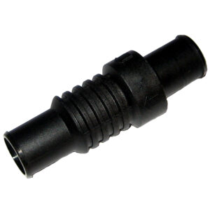 Black plastic pipe connector fitting