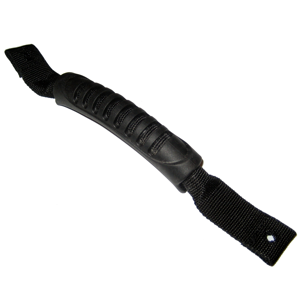 Black suitcase handle with nylon straps