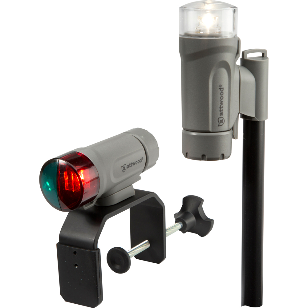 Portable boat navigation lights, red and green lens.