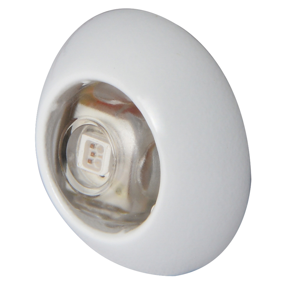 Close-up of a white LED night light.