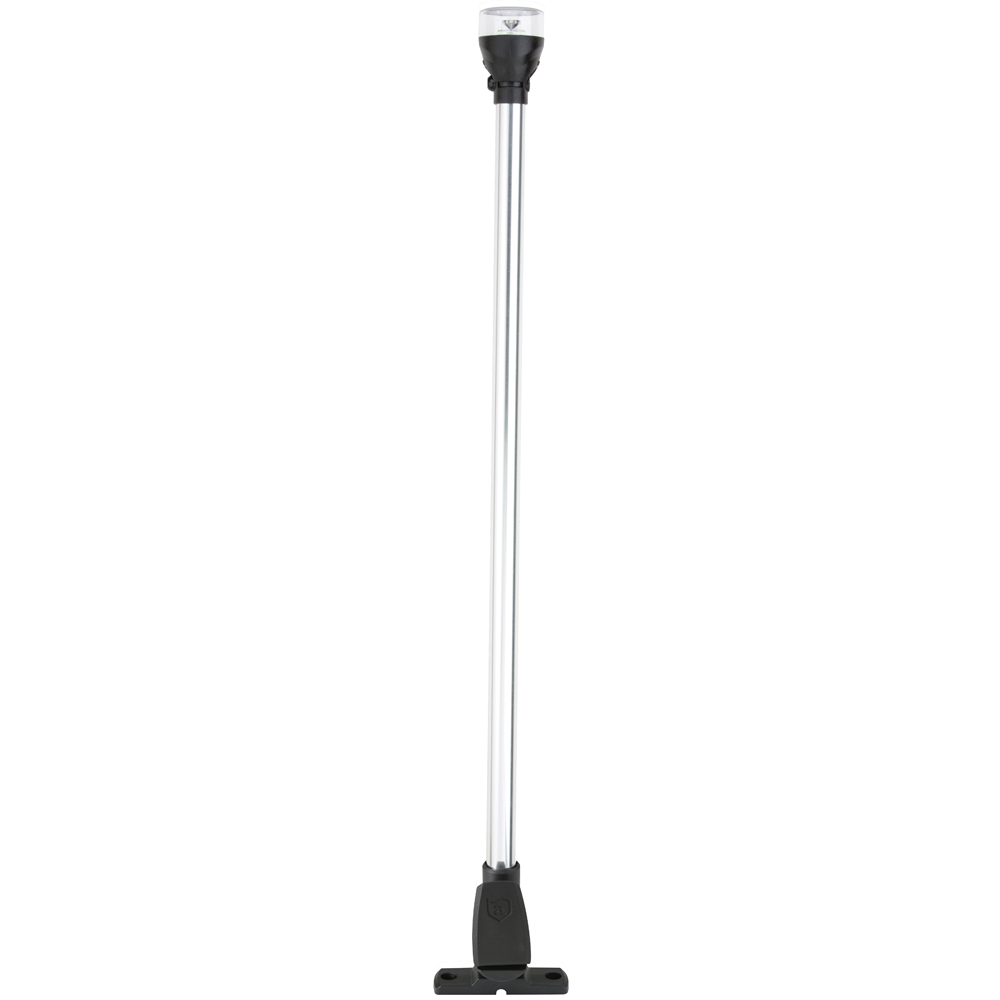 Adjustable boat anchor light pole with black base