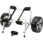 Kayak cart with wheels and strap