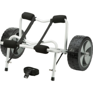 Kayak cart with wheels and strap
