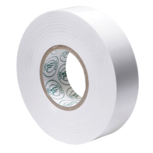 White electrical tape roll with UL listing