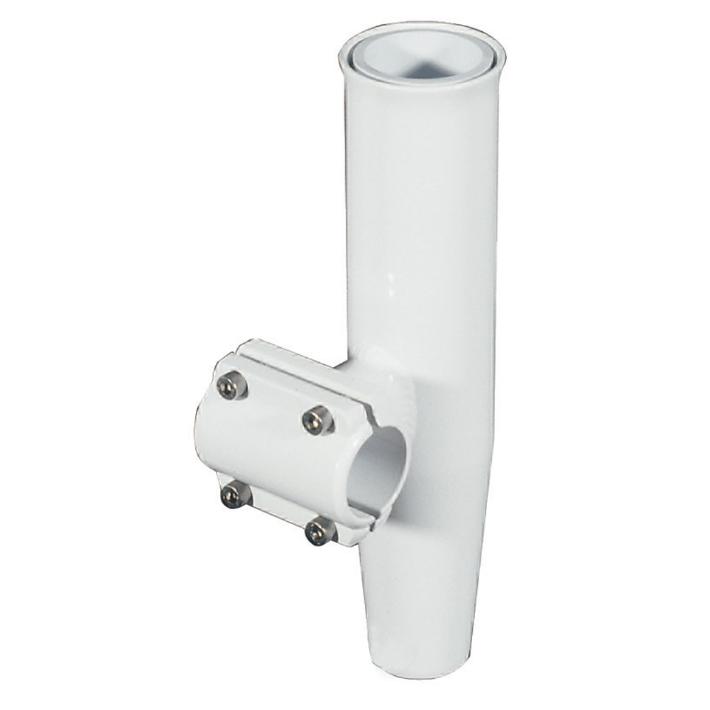 White PVC boat rod holder mount