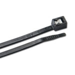 Two black zip ties close-up