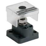 Engine ground terminal block with transparent cover