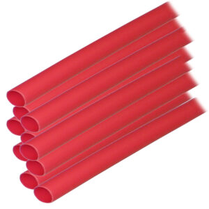 Red cylindrical heat shrink tubes stacked together