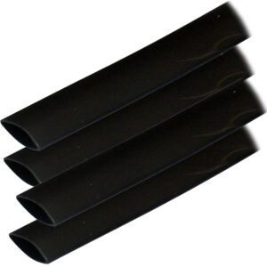 Black heat shrink tubing in four pieces
